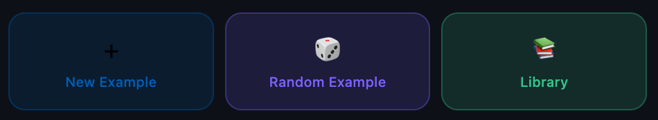 Quick action buttons: New Question, Random Question, and Library